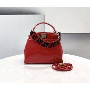FENDI patent leather PEEKABOO ICONIC MINI handbag 8BN244