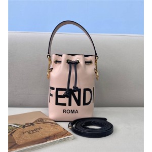 FENDI MON TRESOR pink leather mini bucket bag 8BS010