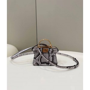 FENDI 7AS106 Peekaboo ISeeU Micro Snake Skin Pocket Bag 80063