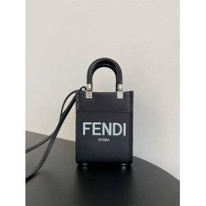 FENDI 8BS051 Black and White Limited Edition Sunshine MINI Tote Bag