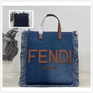 FENDI New Denim Tassel Tote Bag Shopping Bag 9023