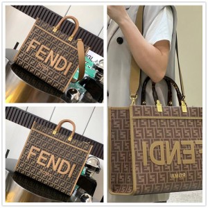 FENDI 8BH372/8BH386 Sunshine Old Flower Shopping Bag Tote Bag