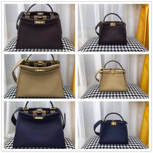 FENDI 8BN244/8BN290 Pequin Pattern PEEKABOO ICONIC Handbag