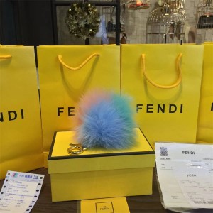 FENDI three color fur ball pendant package decoration