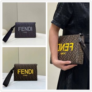 FENDI 7VA564 Roma ETRO Printed Letter LOGO Handbag 8586