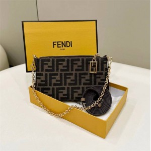 FENDI 8BS073 Old Flower Mahjong Bag Baguette Handbag