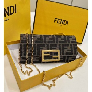 FENDI 8M0365 Baguette Long Leather Clip Chain Bag