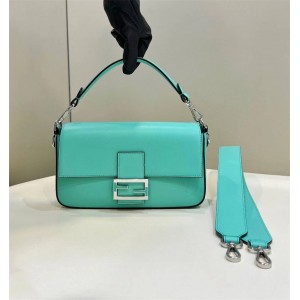 FENDI 8BR600 Baguette Tiffany Blue Medium Handbag 80128