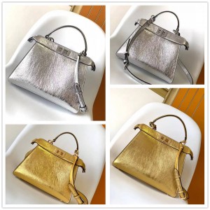 FENDI 8BN327/8BN321 Gold and Silver PEEKABOO ISEEU Handbag