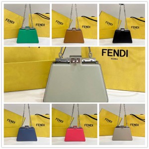 FENDI 8BN339 Chain Bag Peekaboo Cut Petite Handbag 8608