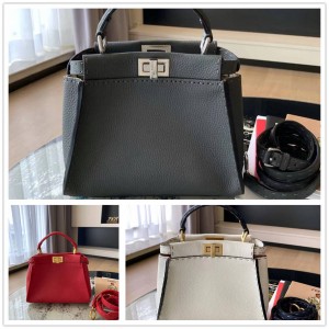 FENDI 8BN244 external stitching PEEKABOO ICONIC mini handbag