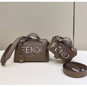 FENDI 8BL145/8BL146 BY THE WAY Snake Skin Letter Boston Bag 8507