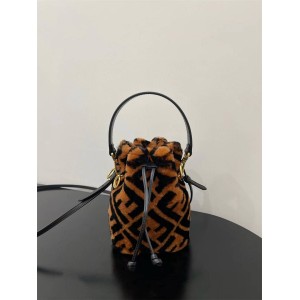 FENDI 8BS010 Wool Mon Tresor Small Bucket Bag