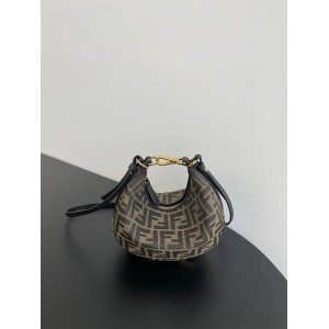 FENDI Fendi 8BS081 Fendigraphy Mini Crescent Bag (Shoulder Strap Style)