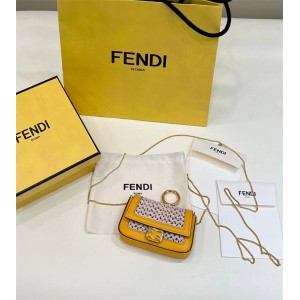 FENDI 7AR844 Lafite woven NANO BAGUETTE pendant 8280