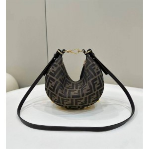 FENDI 8BS081 Fendigraphy Mini Old Flower New Moon Bag 80155 (Shoulder Strap Style)