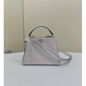 FENDI 8BN335 Crystal Diamond Peekaboo ISeeU Petite Handbag 8635