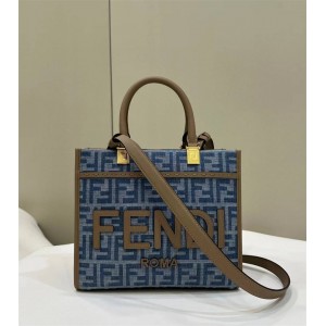 FENDI 8BH394 Denim Sunshine Small Tote Bag 8618