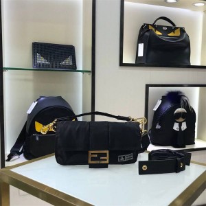 FENDI X PORTER 7VA474 BAGUETTE Men's Co branded Nylon Handbag