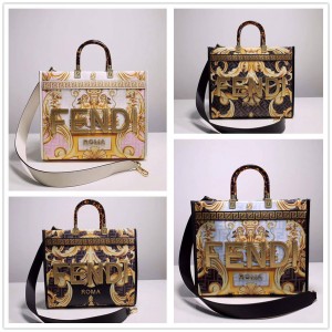 Fendi Versace 8BH386 Sunshine Co branded Medium Tote Bag 8372