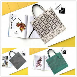 Issey Miyake hollow six grid geometric tote bag