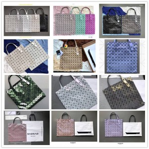 Issey Miyake Laser Metal Color blocked Ten Grid 10 Grid Handbag