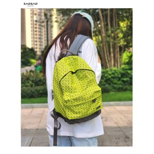 ISSEY MIYAKE KURO Large Mustard Green Backpack