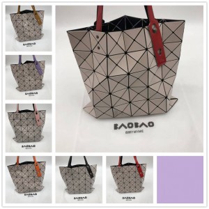 Issey Miyake Neon Wrist Six Grid 6-Grid Handbag Milk Tea Color