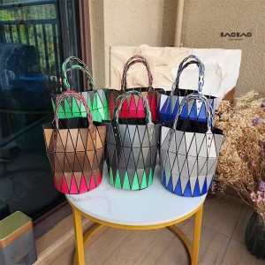 ISSEY MIYAKE BASKET Color blocked Vegetable Basket Bucket Bag