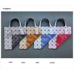 ISSEY MIYAKE Shiny Double Color Six Grid 6-Grid Handbag