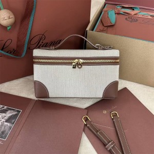 Loro Piana Extra Pocket L19 canvas box bag FAO8505