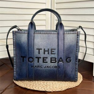 Marc Jacobs MJ LEATHER Small Denim Leather Tote Bag