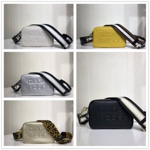 Marc Jacobs MJ logo letter wide shoulder strap camera bag