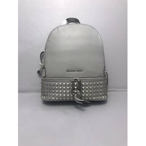 Michael Kors MK Rhea Zip Medium Riveted Backpack Grey