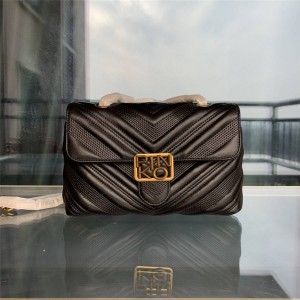 pinko CHEVRON quilted leather classic LOGO PUFF handbag
