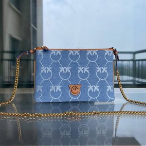 PINKO denim bag single shoulder diagonal chain bag