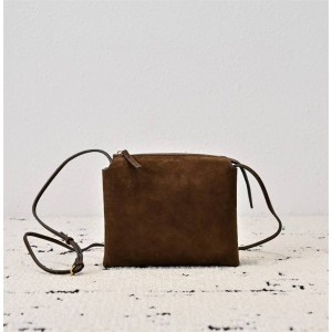 THE ROW Nu Mini Twin suede cross-body bag