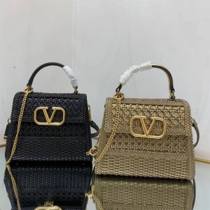 Valentino VSLING Small Woven Cowhide Handbag 0308