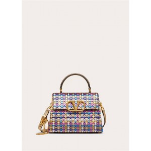 Valentino VSLING Small Colorful Woven Handbag 0308