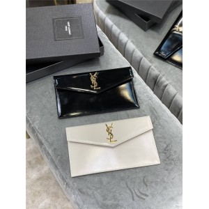 ysl Saint Laurent UPTOWN shiny smooth leather clutch 565739