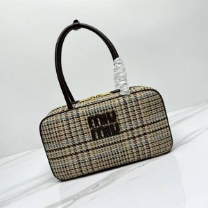 MIUMIU 5BB172 5BB118 Thousand Bird Grid briefcase bowling bag