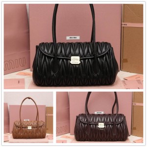 MIUMIU 5BD265 pleated sheepskin shoulder bag