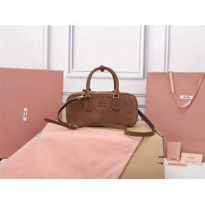 MIUMIU 5BB148 Arcadia suede bowling bag