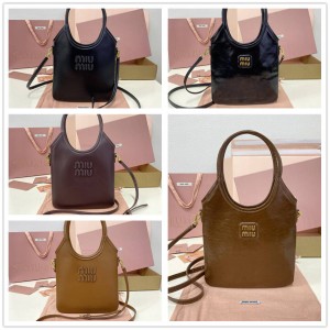 MIUMIU 5BA281 IVY Leather Handbag Tote Bag