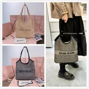 MIUMIU 5BG231 IVY Mesh Beach Tote Bag