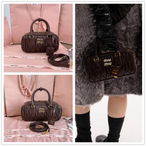 MIUMIU 5BB142/5BB148 Arcadie Soft Sheepskin Bowling Bag