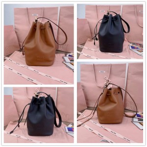 MIUMIU 5BE090 5BE089 Leather Bucket Bag