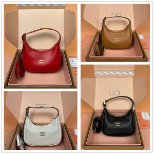 MIUMIU 5BP084 Leather Hobo Shoulder Bag 5BP161