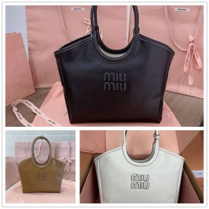 MIUMIU 5BG281 IVY Leather Handbag Medium Tote Bag