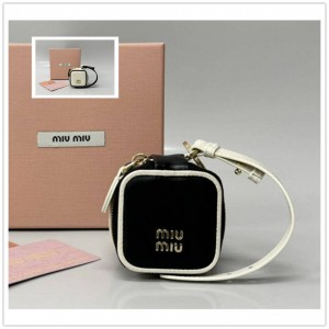 MIUMIU 5TL527 leather keychain hanging accessory headphone bag